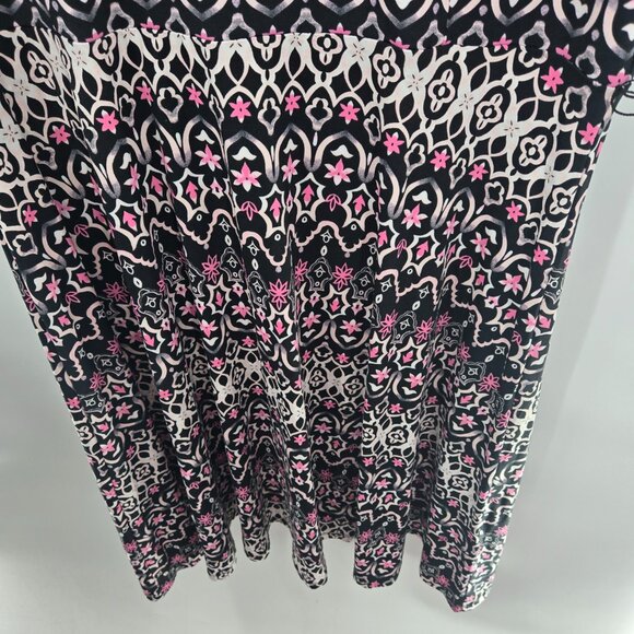Charter Club Black Pink Geometric Midi Dress XXL - Picture 6 of 11